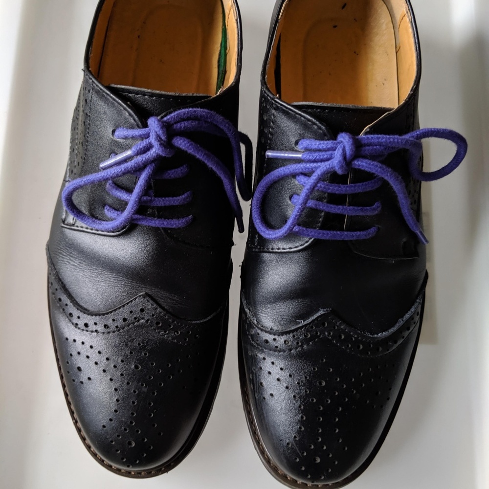 TOMBOY TOES | Black Vegan Leather  Roguish Brogues
